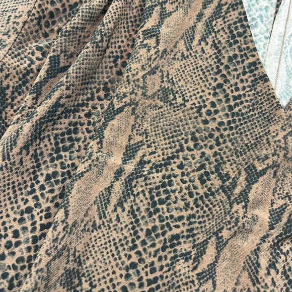 NORMA KAMALI Cocoa Brown/ Black Python Faux Wrap Career Party Dress SZ M - Picture 9 of 16